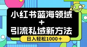 小红书蓝海虚拟＋引流私域新方法，100%不限流，日入轻松1000＋，小白无脑操作【揭秘】-最全资源库