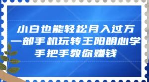 小白也能轻松月入过万,一部手机玩转王阳明心学,手把手教你赚钱【揭秘】-最全资源库