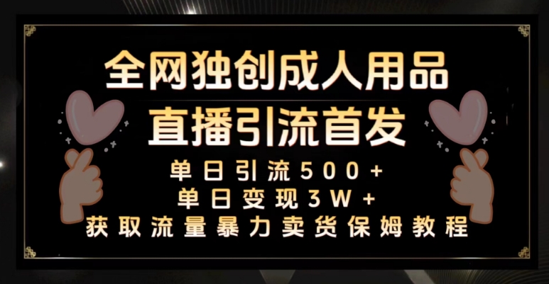 全网独创真人主播+无人直播单日引流500+,橙人用品暴力卖货单日变现3W+保姆似教学2.0【揭秘】-最全资源库