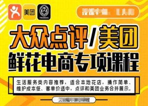 大众点评/美团鲜花电商专项课程，操作简单、维护成本低、客单价适中，点评和美团业务合并展示-最全资源库