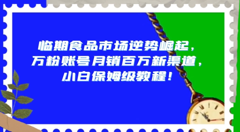 临期食品市场逆势崛起,万粉账号月销百万新渠道,小白保姆级教程【揭秘】-最全资源库