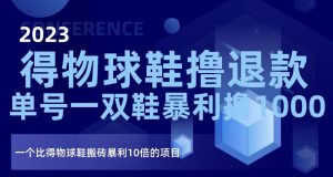2023得物球鞋撸退款，单号一双鞋暴利撸1000，一个比得物球鞋搬砖暴利10倍的项目【揭秘】-最全资源库