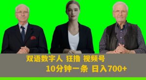 Ai生成双语数字人狂撸视频号，日入700+内附251G素材【揭秘】-最全资源库