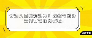 普通人日利润过万！视频号滋补品类打法保姆教程【揭秘】-最全资源库