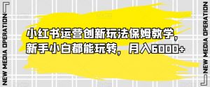 小红书运营创新玩法保姆教学,新手小白都能玩转,月入6000+【揭秘】-最全资源库