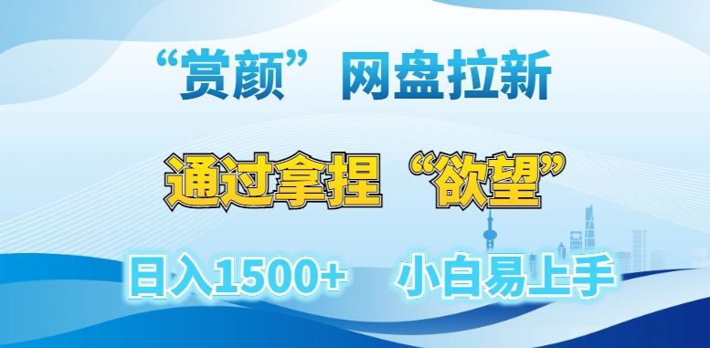 “赏颜”网盘拉新赛道，通过拿捏“欲望”日入1500+，小白易上手【揭秘】-最全资源库