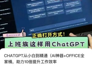 CHATGPT从小白到精通，AI神器+OFFICE全家桶，助力10倍提升工作效率-最全资源库