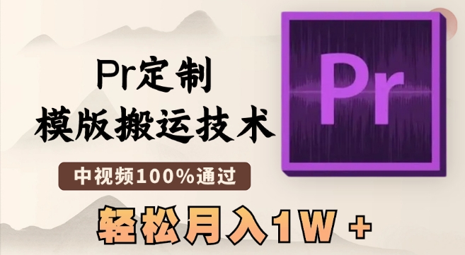 最新Pr定制模版搬运技术，中视频100%通过，几分钟一条视频，轻松月入1W＋【揭秘】-最全资源库