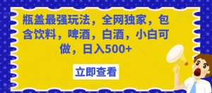 瓶盖最强玩法，全网独家，包含饮料，啤酒，白酒，小白可做，日入500+【揭秘】-最全资源库