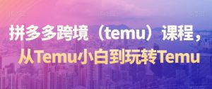 拼多多跨境(temu)课程,从Temu小白到玩转Temu-最全资源库