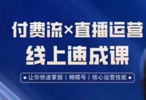 视频号付费流实操课程,付费流✖️直播运营速成课,让你快速掌握视频号核心运营技能-最全资源库