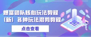 爆富团队核心玩法教程(新)各种玩法混剪教程-最全资源库