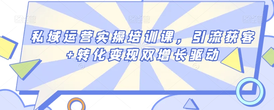 私域运营实操培训课,引流获客+转化变现双增长驱动-最全资源库