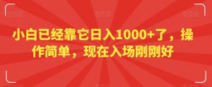 小白已经靠它日入1000+了，操作简单，现在入场刚刚好【揭秘】-最全资源库