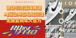 被动引流蓝海赛道，AJ运动用品私域玩法，无限复购年入百万【揭秘】-最全资源库