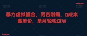暴力虚拟掘金，男杏刚需，0成本高单价，单月轻松过W【揭秘】-最全资源库