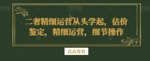 二奢精细运营从头学起,估价鉴定,精细运营,细节操作-最全资源库