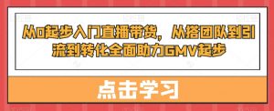 从0起步入门直播带货,从搭团队到引流到转化全面助力GMV起步-最全资源库
