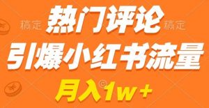 热门评论引爆小红书流量，作品制作简单，商单接到手软【揭秘】-最全资源库