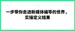 一步带你走进新媒体编导的世界，实操定义结果-最全资源库