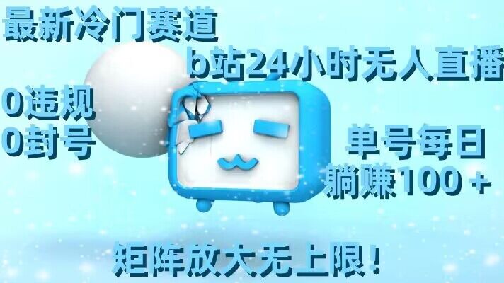 最新冷门赛道，b站24小时无人直播，0违规0封号，单号每日躺赚100＋，矩阵放大无上限【揭秘】-最全资源库
