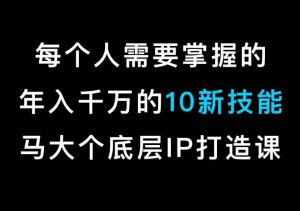 马大个的IP底层逻辑课，​每个人需要掌握的年入千万的10新技能，约会底层IP打造方法！-最全资源库