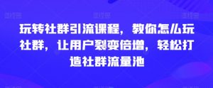 玩转社群引流课程，教你怎么玩社群，让用户裂变倍增，轻松打造社群流量池-最全资源库