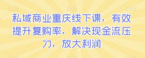 私域商业重庆线下课，有效提升复购率，解决现金流压力，放大利润-最全资源库