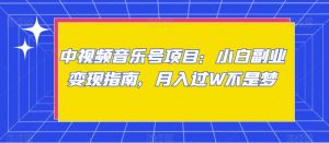 中视频音乐号项目：小白副业变现指南，月入过W不是梦【揭秘】-最全资源库