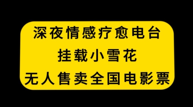 深夜情感疗愈电台，挂载小雪花，无人售卖全国电影票【揭秘】-最全资源库