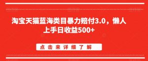 淘宝天猫蓝海类目暴力赔付3.0，懒人上手日收益500+【仅揭秘】-最全资源库