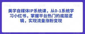美学自媒体IP系统课，从0-1系统学习小红书，掌握平台热门的底层逻辑，实现流量涨粉变现-最全资源库