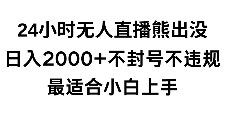 快手24小时无人直播熊出没，不封直播间，不违规，日入2000+，最适合小白上手，保姆式教学【揭秘】-最全资源库