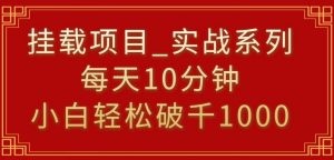 挂载项目，小白轻松破1000，每天10分钟，实战系列保姆级教程【揭秘】-最全资源库