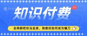 2024最新知识付费项目,小白也能轻松入局,全网都在教你做项目,我教你做镰刀【揭秘】-最全资源库