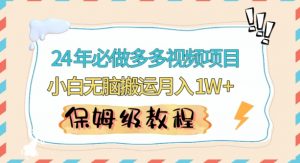 人人都能操作的蓝海多多视频带货项目,小白无脑搬运月入10000+【揭秘】-最全资源库