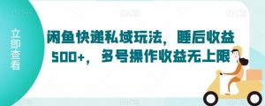 闲鱼快递私域玩法，睡后收益500+，多号操作收益无上限【揭秘】-最全资源库
