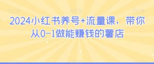 2024小红书养号+流量课，带你从0-1做能赚钱的薯店-最全资源库
