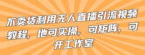 不卖货利用无人直播引流视频教程，地可实操，可矩阵，可开工作室【揭秘】-最全资源库