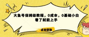怎么样靠阿里大厂撸金，背靠大厂日入2000+，大鱼号保姆级教程，0成本，0基础小白看了就能上手【揭秘】-最全资源库