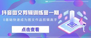 抖音图文剪辑训练营一期,0基础快速成为图文作品剪辑高手-最全资源库