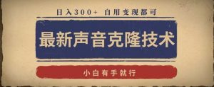 最新声音克隆技术，有手就行，自用变现都可，日入300+【揭秘】-最全资源库