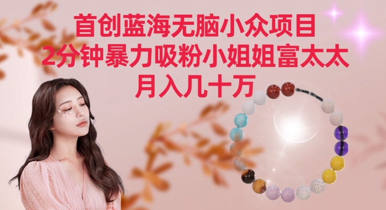 首创蓝海无脑小众项目,2分钟暴力吸粉小姐姐富太太,月入几十万【揭秘】-最全资源库