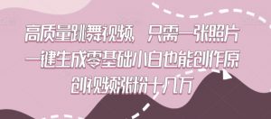 高质量跳舞视频，只需一张照片一键生成零基础小白也能创作原创视频涨粉十几万【揭秘】-最全资源库