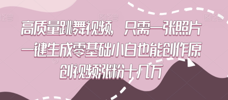 高质量跳舞视频，只需一张照片一键生成零基础小白也能创作原创视频涨粉十几万【揭秘】-最全资源库