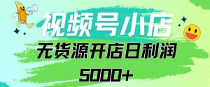 视频号无货源小店从0到1日订单量千单以上纯利润稳稳5000+【揭秘】-最全资源库
