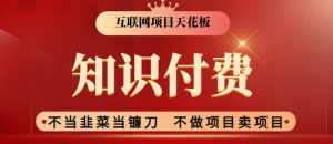 2024互联网项目天花板，新手小白也可以通过知识付费月入10W，实现财富自由【揭秘】-最全资源库