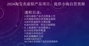 2024淘宝卖虚拟产品项目，提供小淘自营货源-最全资源库