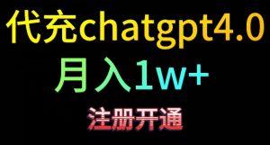 代充chatgpt4，日入500+，精准引流，暴力变现【揭秘】-最全资源库