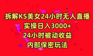 利用快手24小时无人美女直播,实操日入3000,24小时被动收益,内部保密玩法【揭秘】-最全资源库
